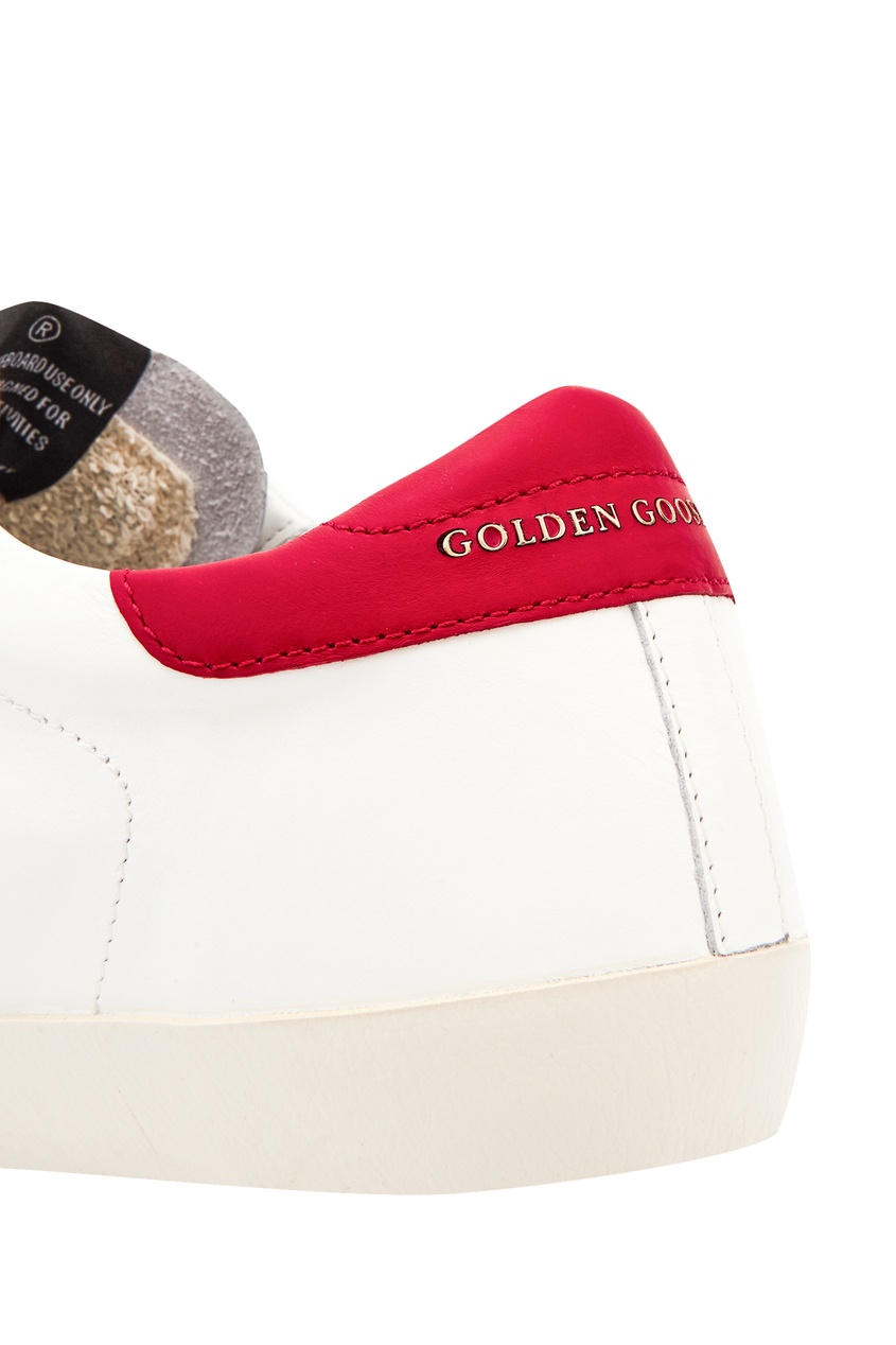фото Кроссовки superstar с красной отделкой и люрексными шнурками golden goose deluxe brand
