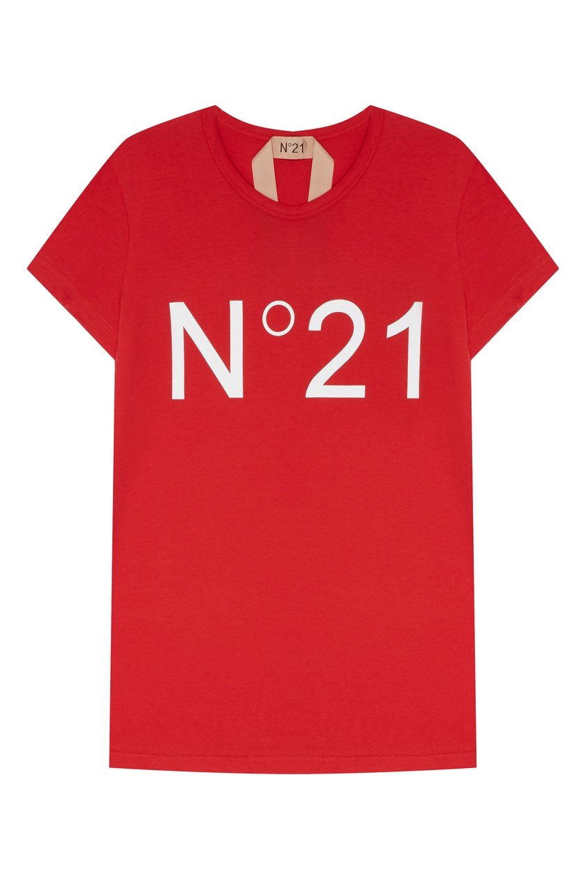 фото Красная футболка с принтом-логотипом no.21