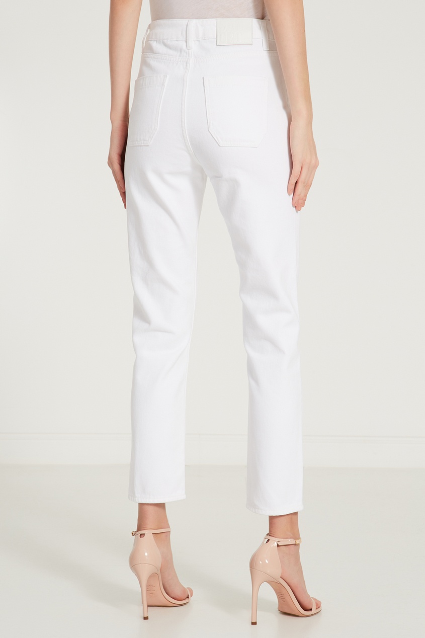 Баон укороченные белые джинсы