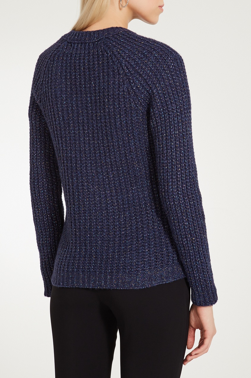 фото Темно-синий пуловер с люрексом fashion.love.story