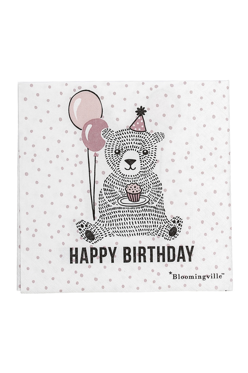 фото Набор салфеток birthday bear/girl bloomingville