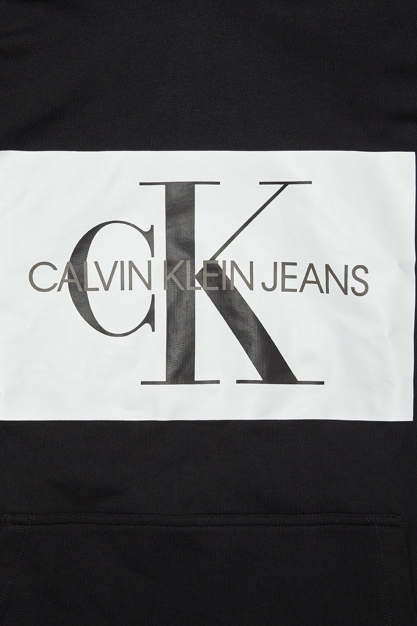 фото Черное худи с логотипом Calvin klein jeans