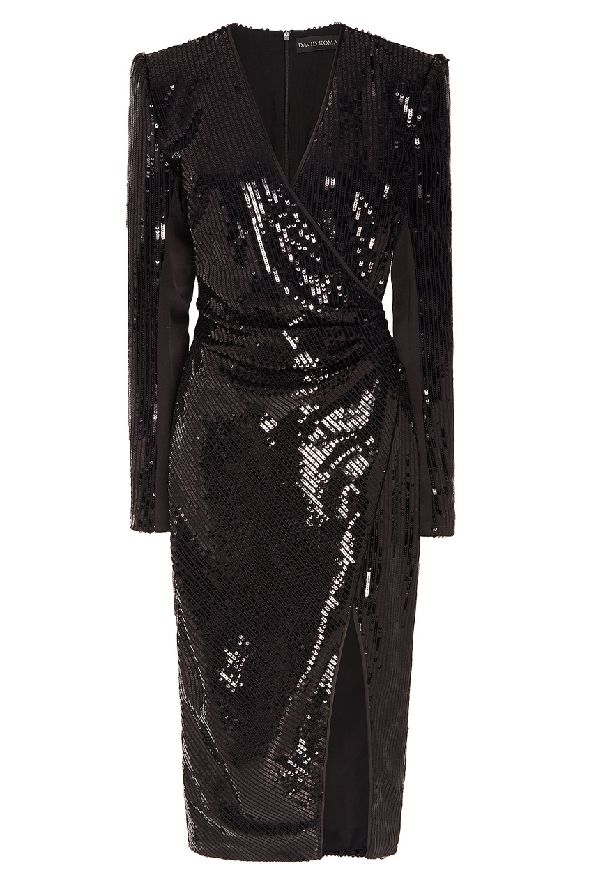 фото Асимметричное платье с пайетками david koma