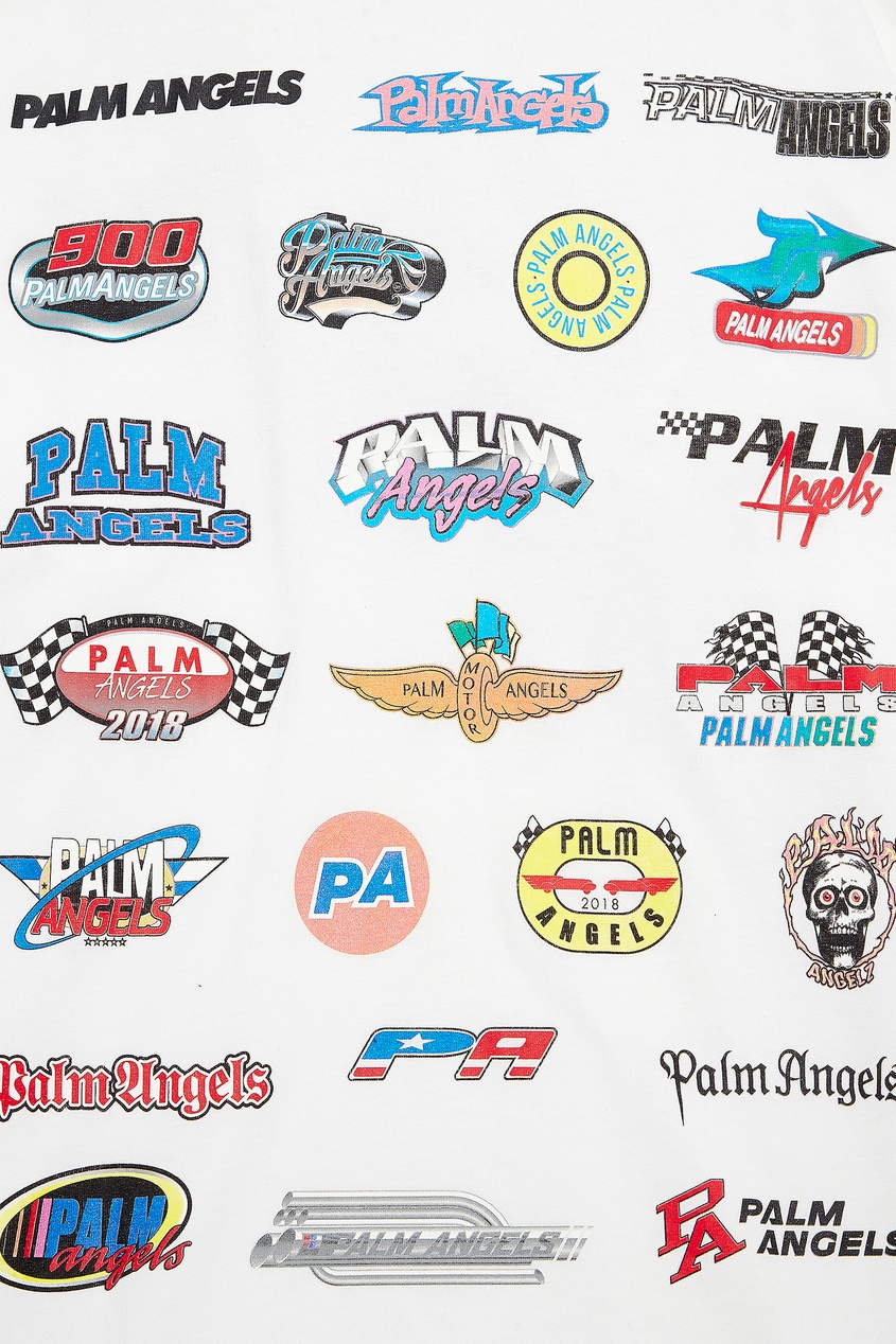 фото Белый свитшот с логотипами на спине Palm angels