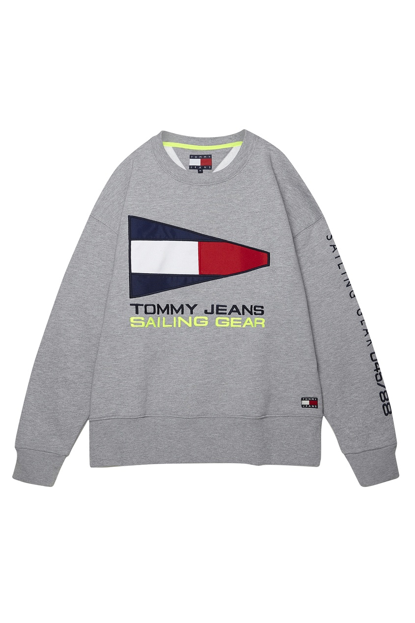 фото Серый свитшот с винтажными логотипами Tommy jeans