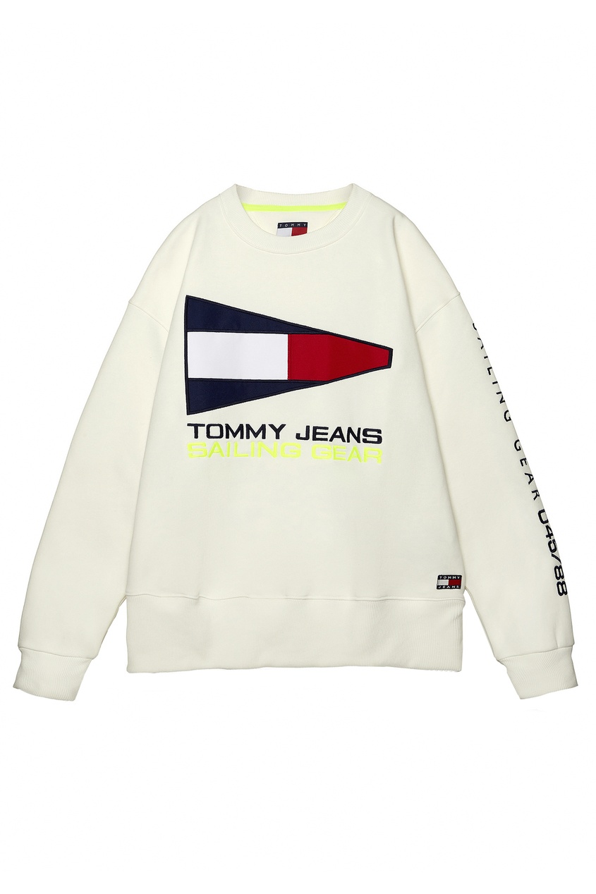 фото Белый свитшот с винтажными логотипами Tommy jeans