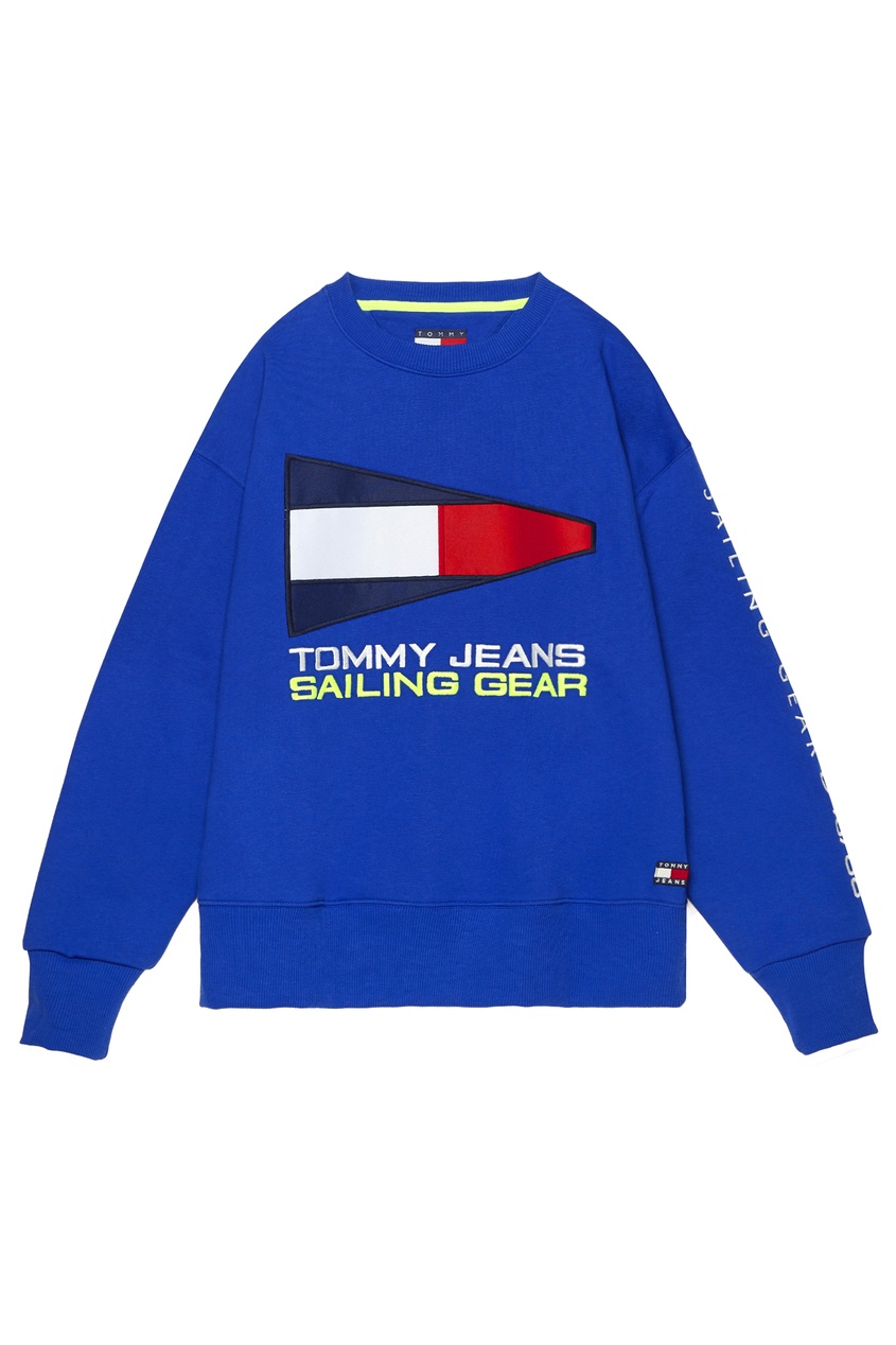 фото Синий свитшот с винтажными логотипами Tommy jeans