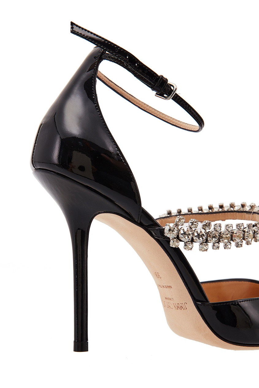 фото Черные туфли bobbie с кристаллами jimmy choo