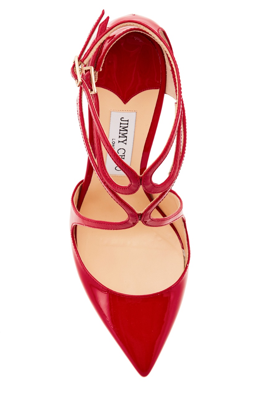 фото Красные лакированные туфли lancer jimmy choo