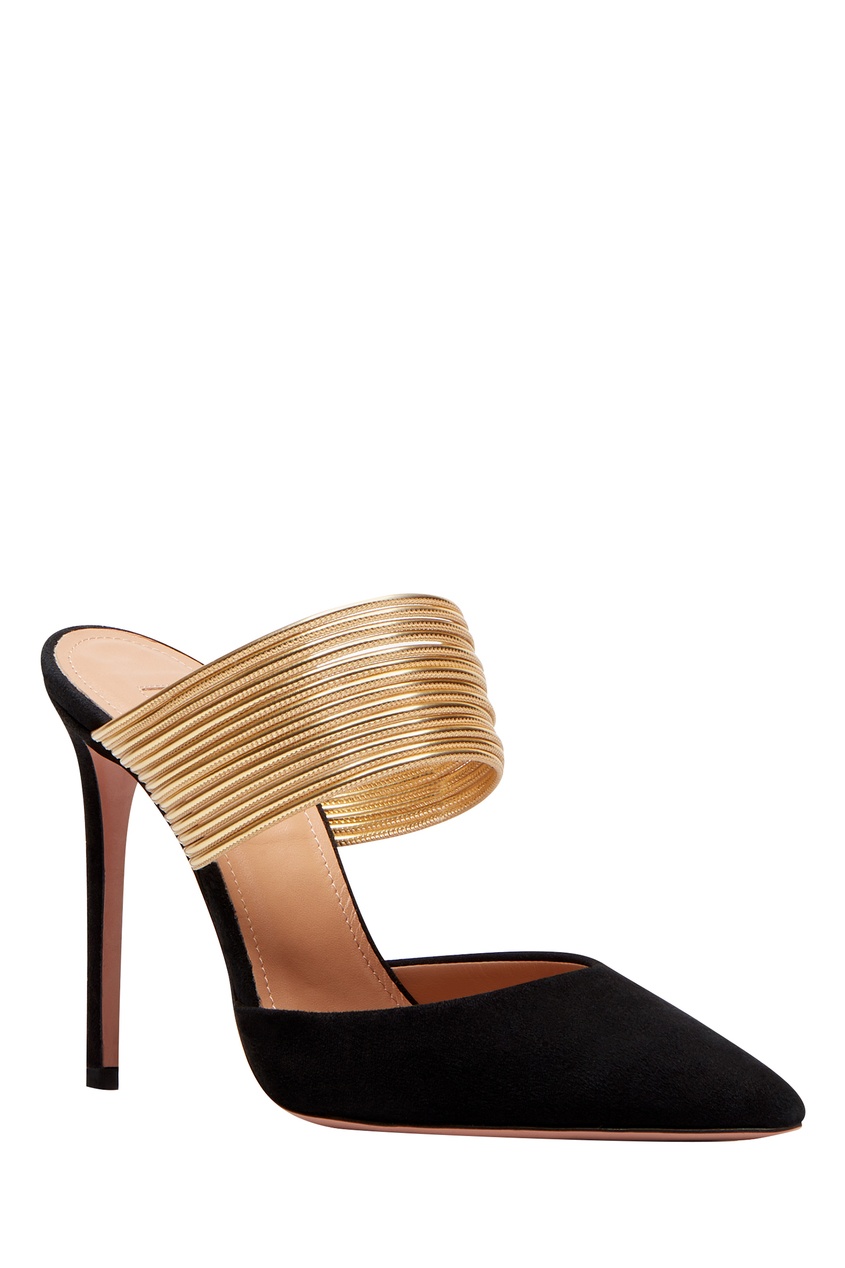 фото Черные мюли rendez vous pump 105 aquazzura