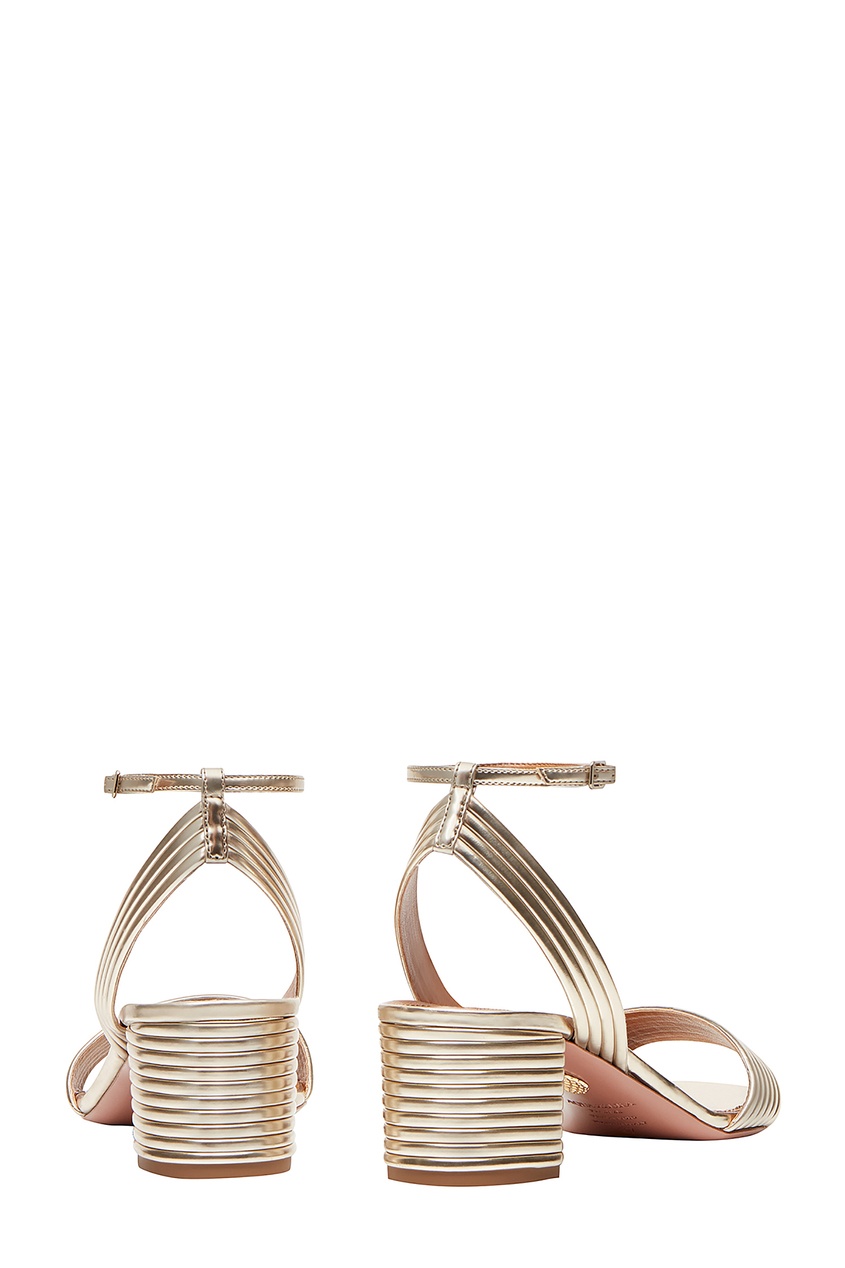 фото Золотистые босоножки sundance sandal 50 aquazzura