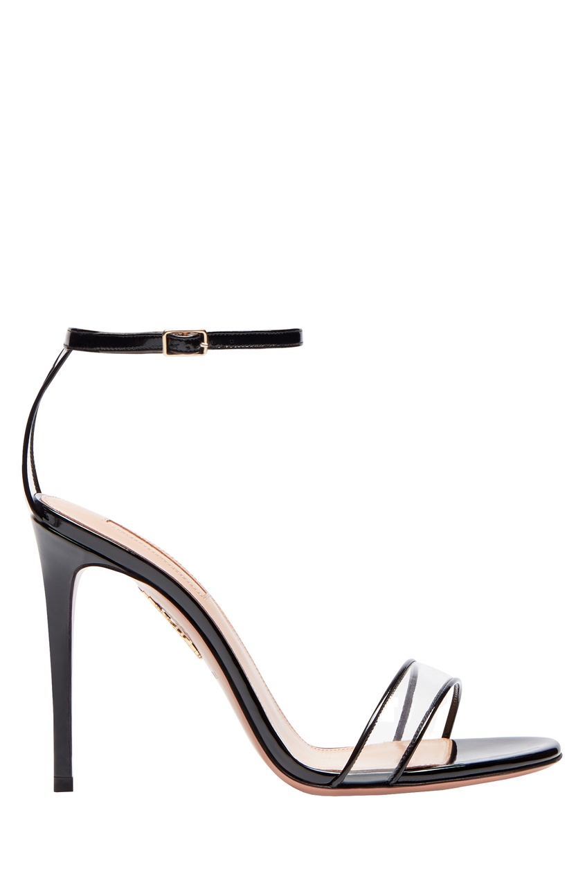 фото Черные босоножки minimalist sandal 105 aquazzura