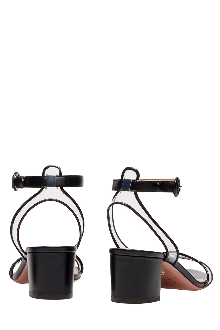 фото Черные босоножки с прозрачной отделкой minimalist sandal 50 aquazzura