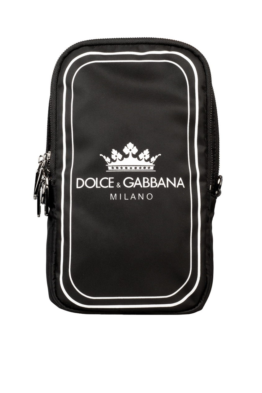 фото Черный рюкзак с логотипом dolce&gabbana