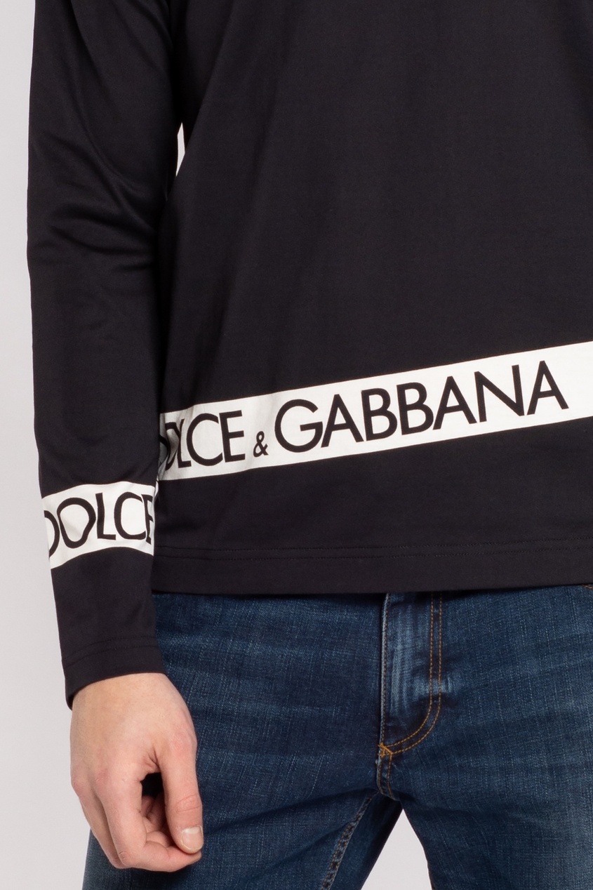 фото Черный лонгслив с логотипом dolce&gabbana