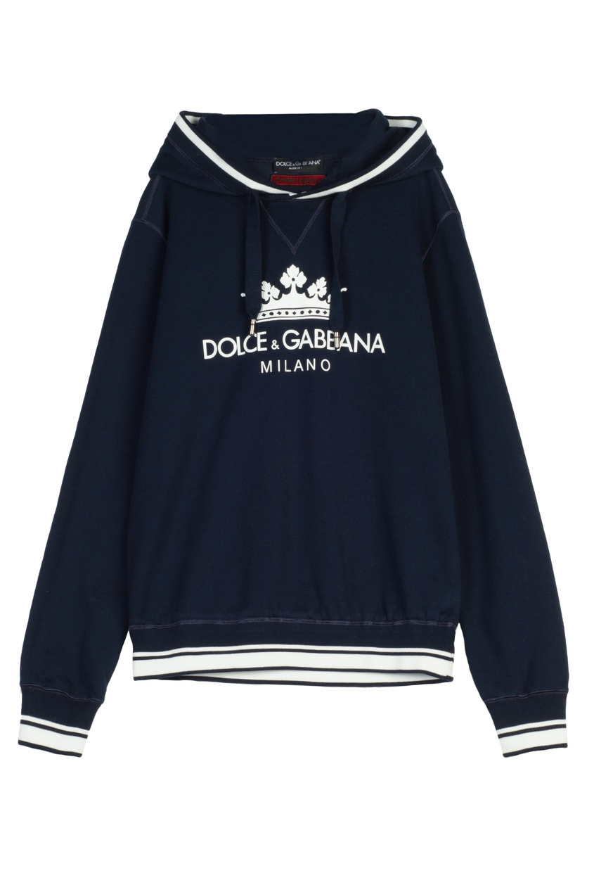 фото Синее худи с логотипом dolce&gabbana