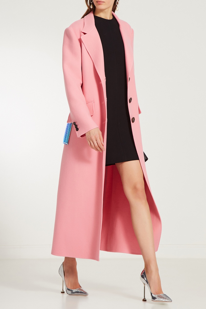 фото Розовое пальто из шерсти miu miu