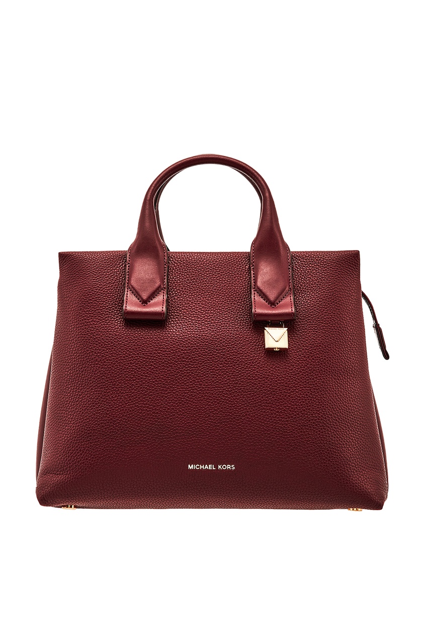 фото Бордовая кожаная сумка rollins michael michael kors