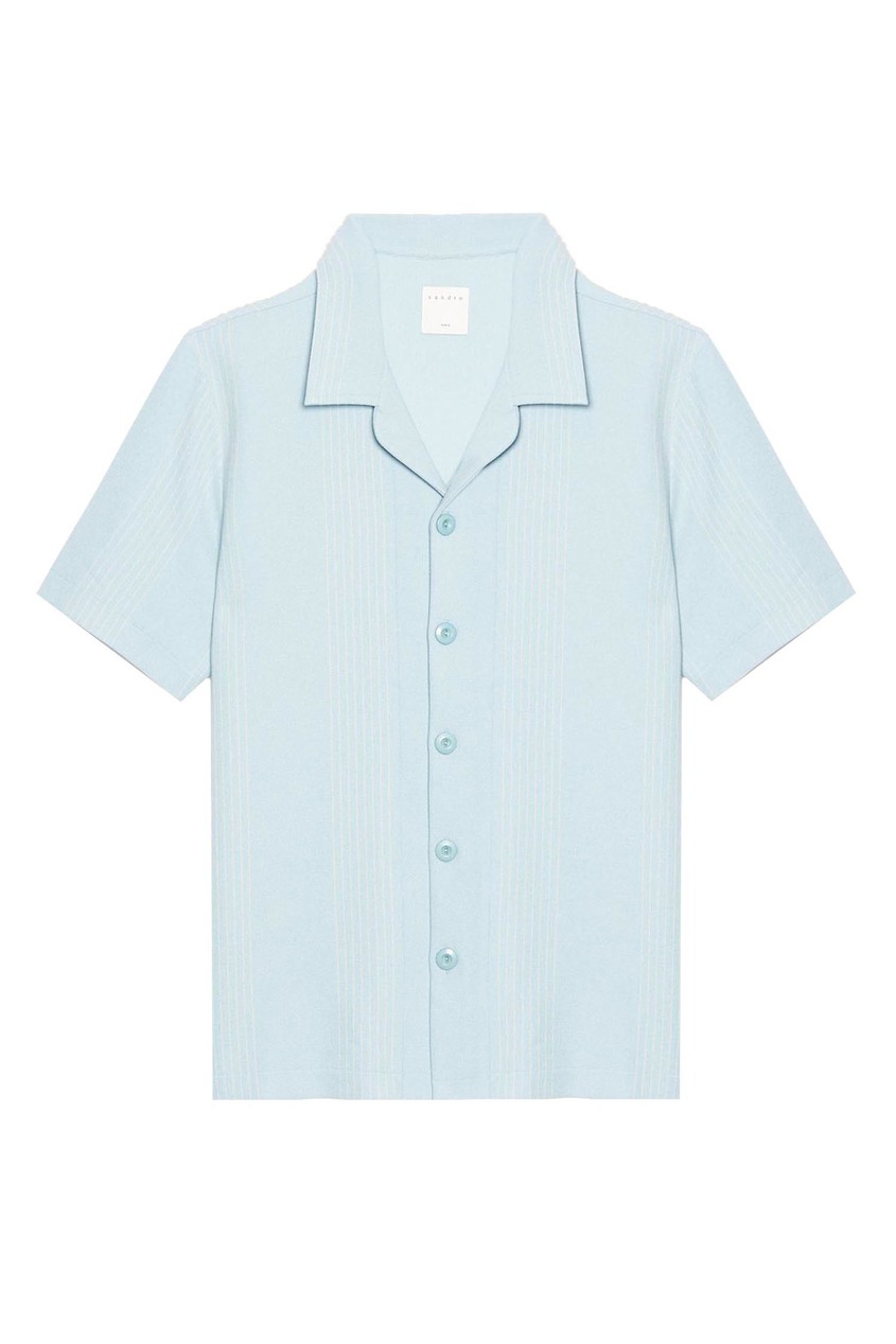Голубая рубашка с короткими рукавами от Sandro