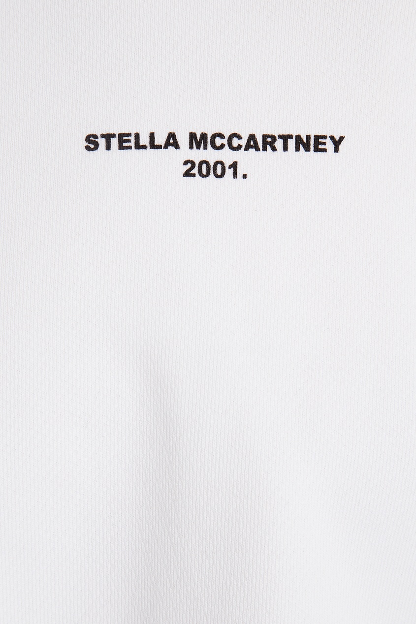 фото Белое кроп-худи с текстовым логотипом stella mccartney