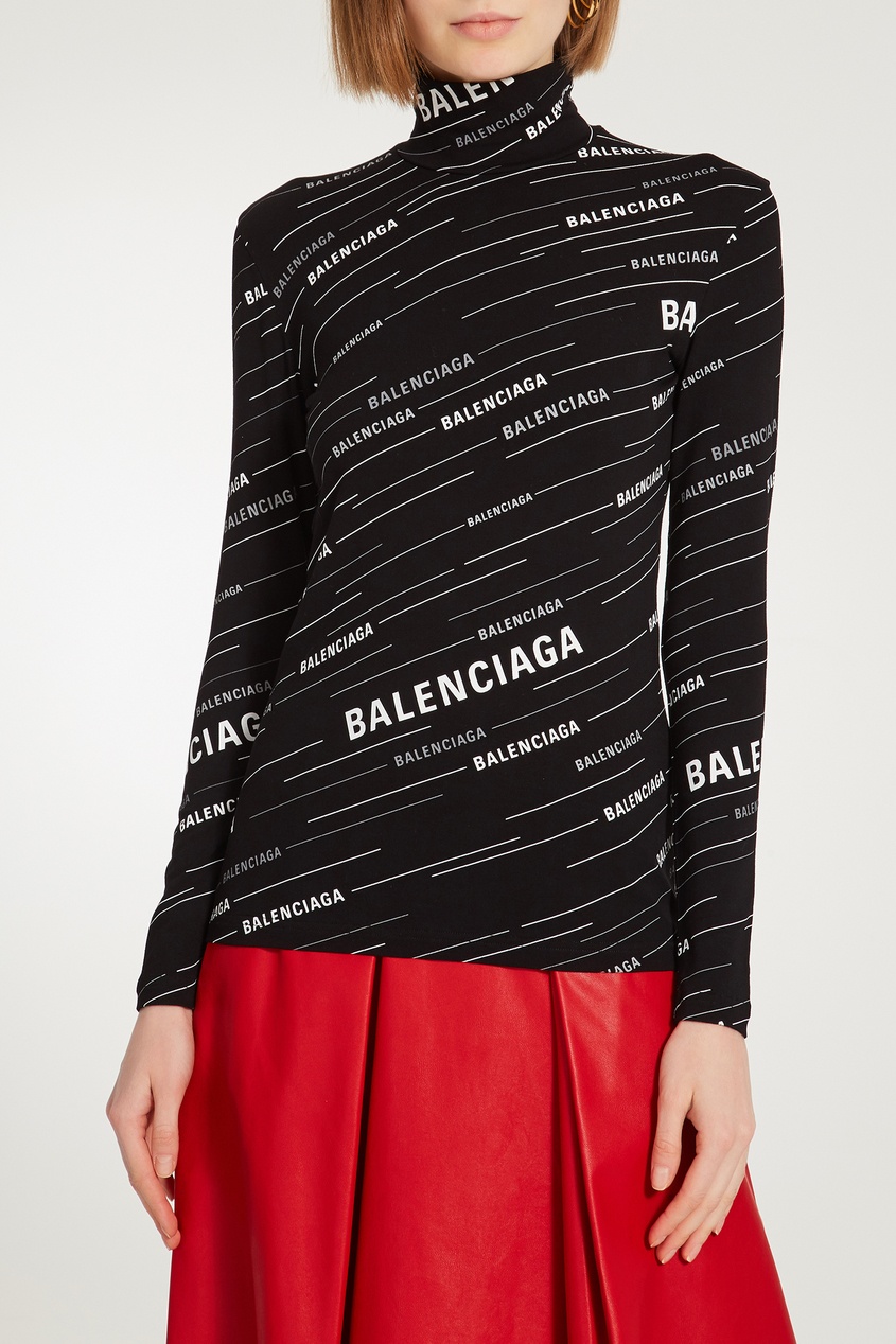 фото Черная водолазка с логотипами Balenciaga