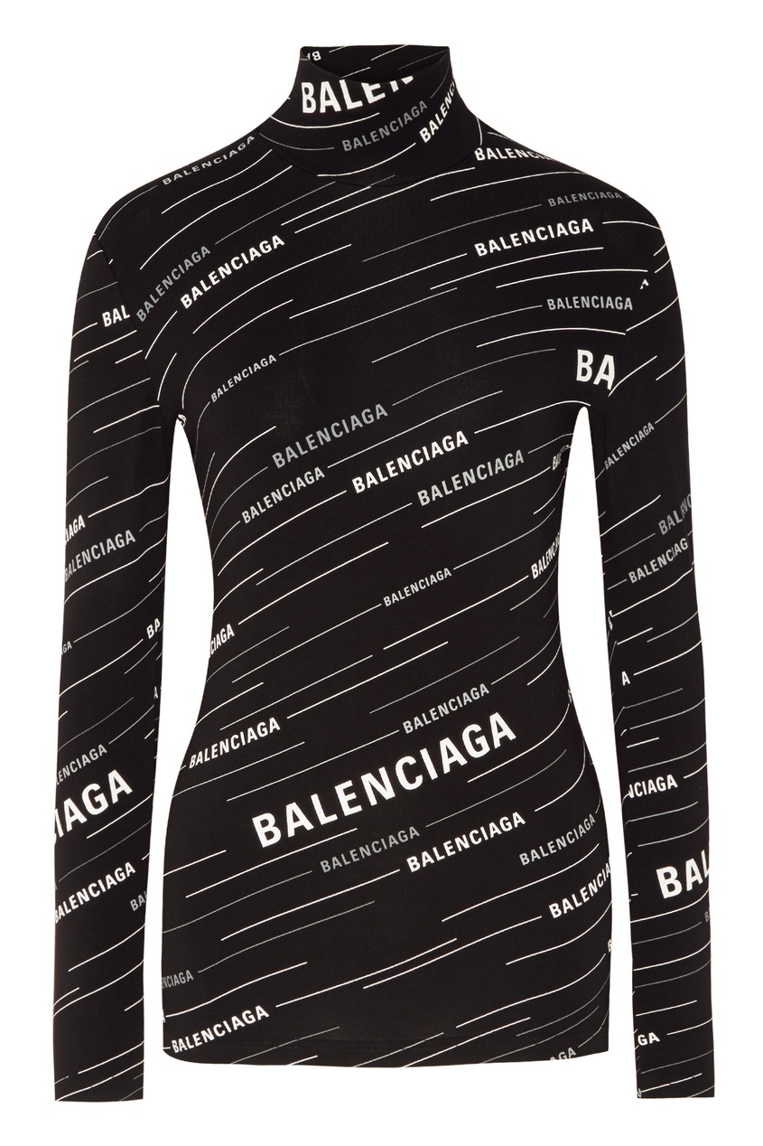 фото Черная водолазка с логотипами balenciaga