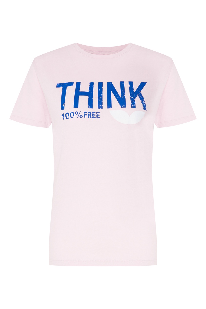 фото Розовая футболка со слоганом isabel marant etoile