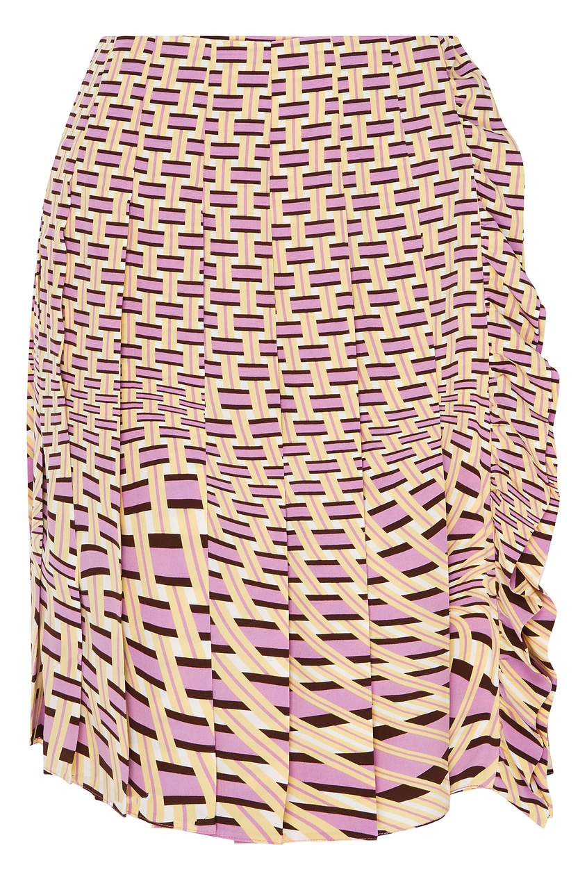 фото Крепдешиновая юбка с абстрактным мотивом prada