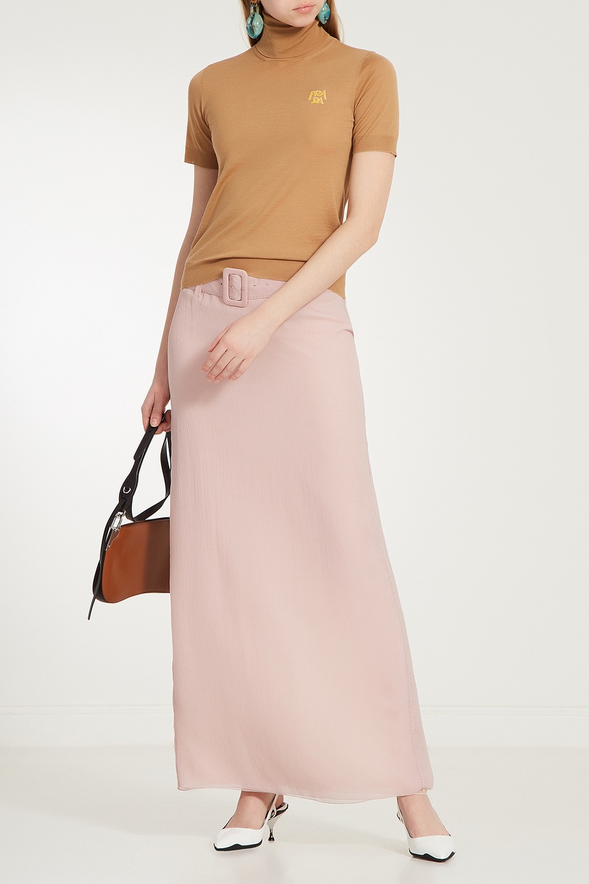 фото Розовая юбка из шелка prada