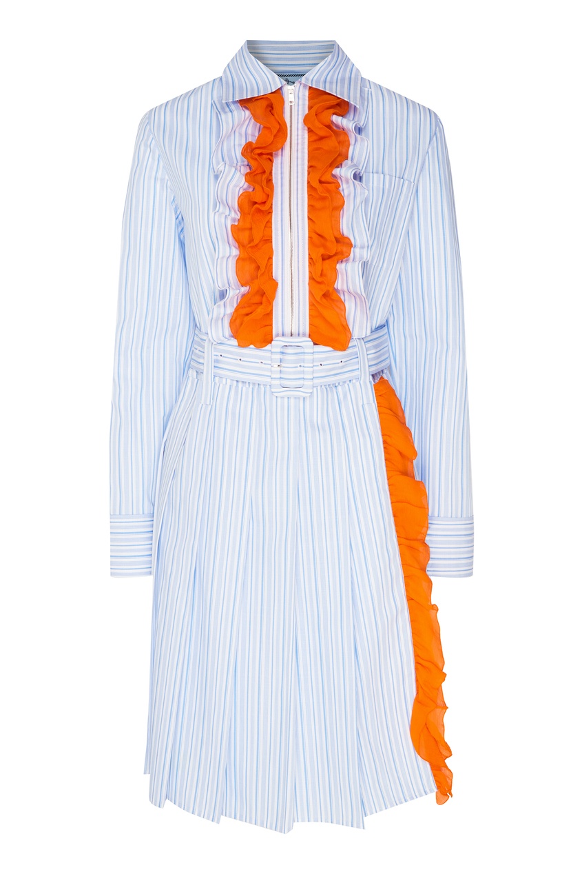 фото Платье-рубашка с яркими рюшами Prada