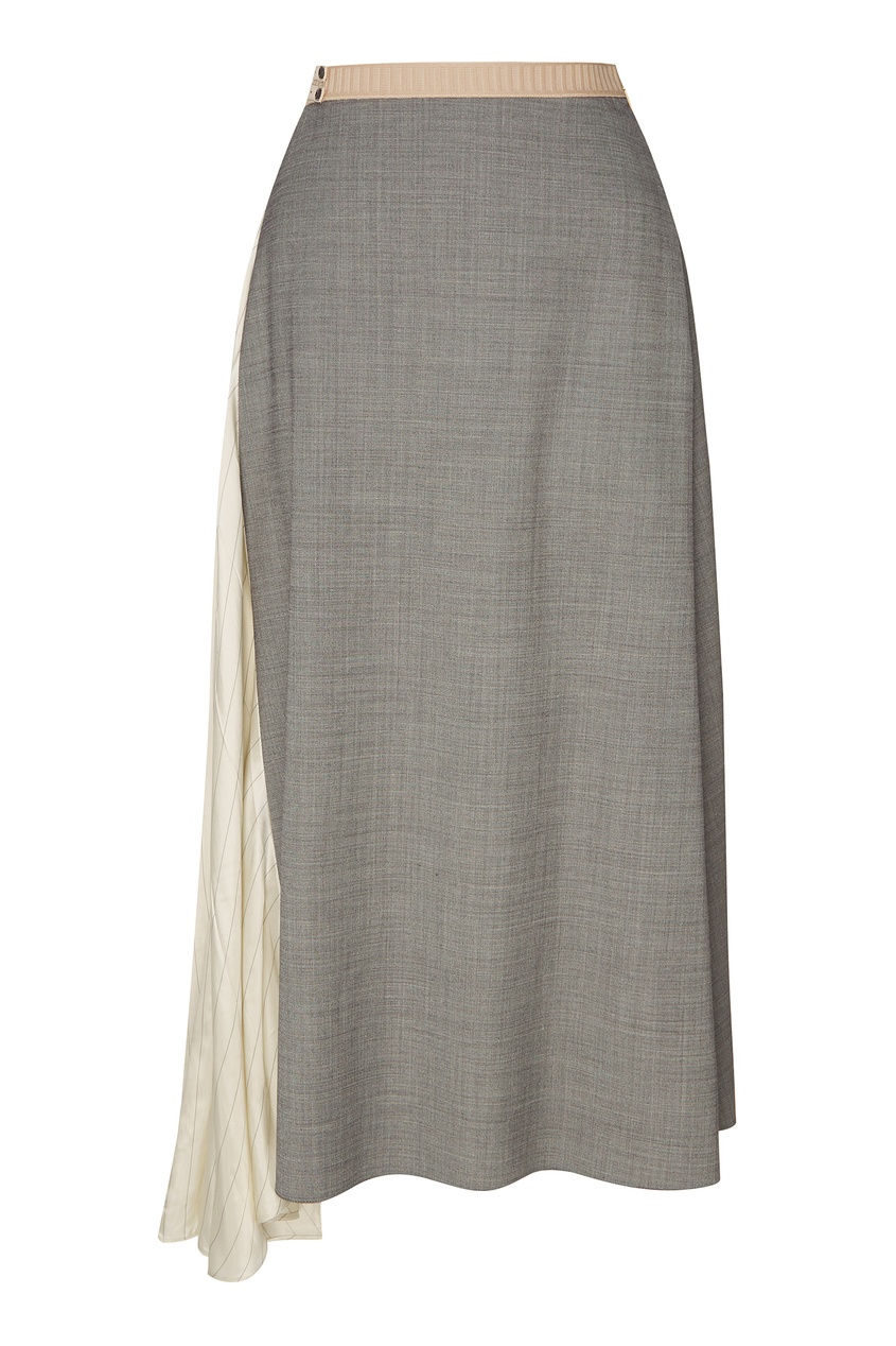 фото Серая юбка с контрастной вставкой Prada