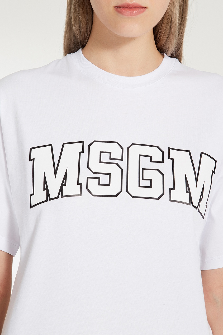 фото Футболка с контрастным логотипом msgm