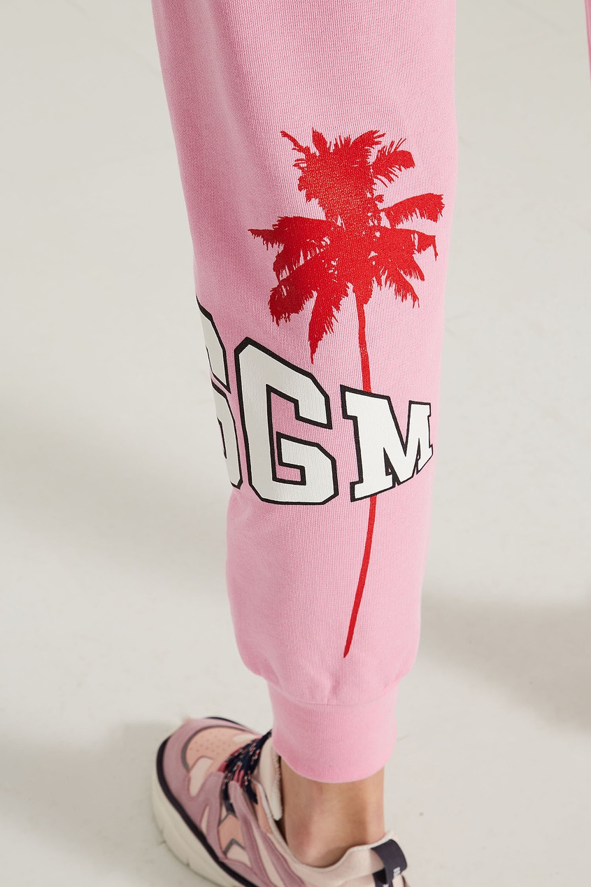 фото Розовые брюки с принтом msgm