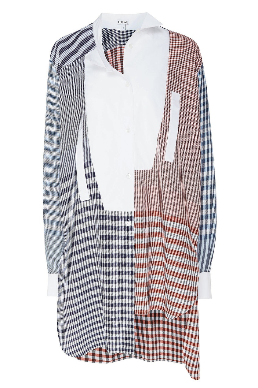 Асимметричная блуза с комбинированным принтом