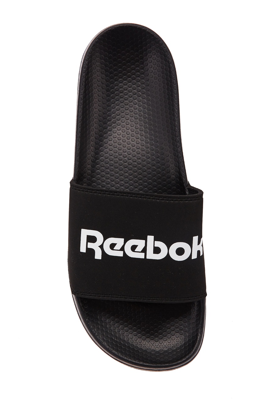 фото Черные пантолеты с белым логотипом Reebok