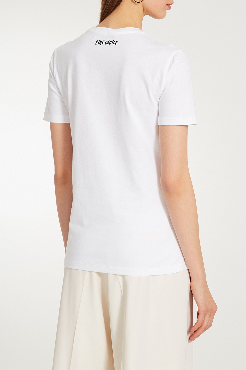 фото Белая футболка с разноцветным принтом être cécile
