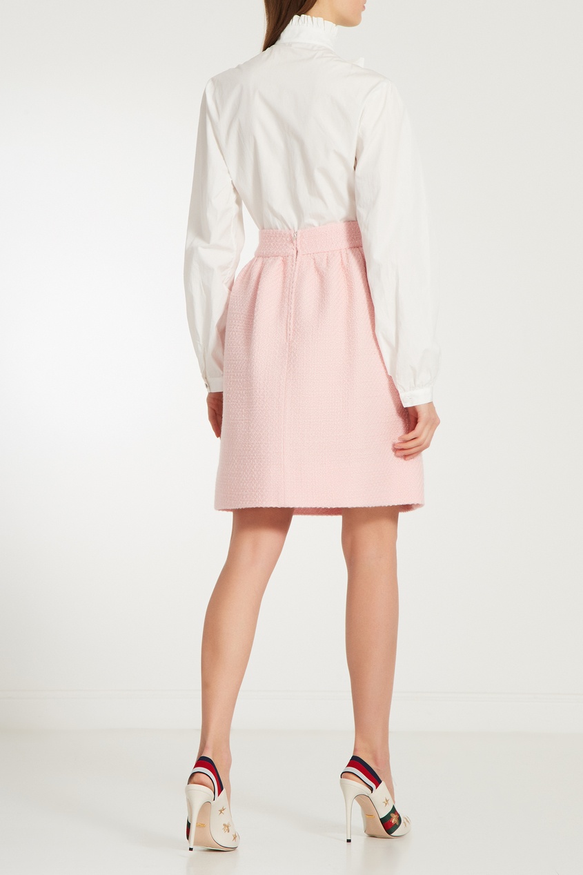 фото Розовая твидовая юбка gucci