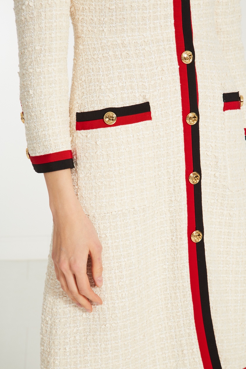 фото Платье-кардиган с контрастной отделкой Gucci