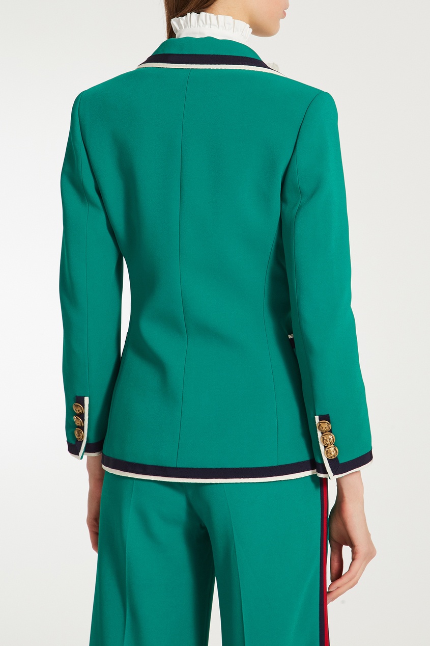 фото Зеленый блейзер с контрастной отделкой Gucci