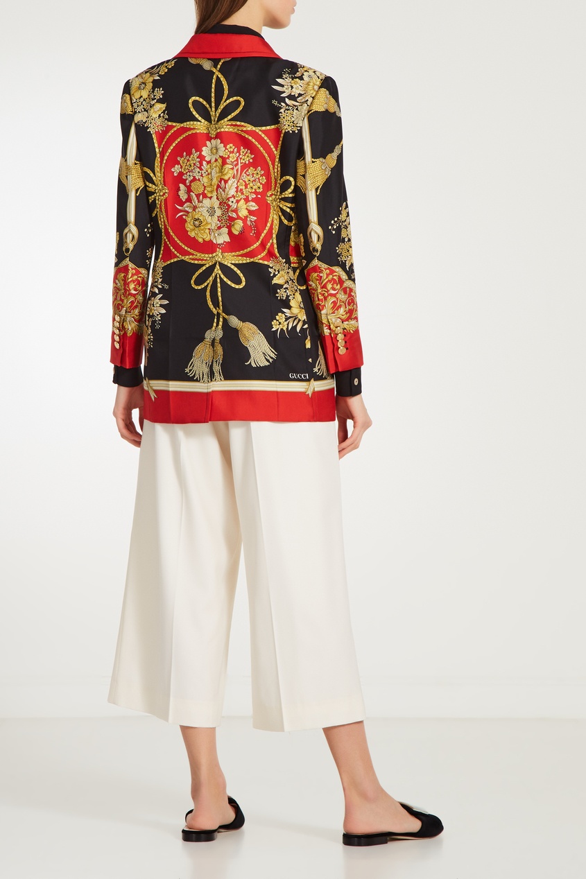 

Шелковый жакет с орнаментальным принтом, Multicolor