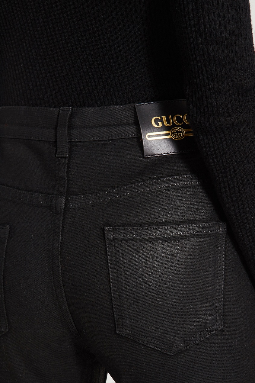 фото Черные джинсы-скинни из стретч-денима gucci