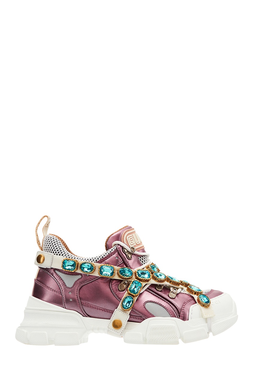 фото Розовые кроссовки Flashtrek со съемными кристаллами Gucci