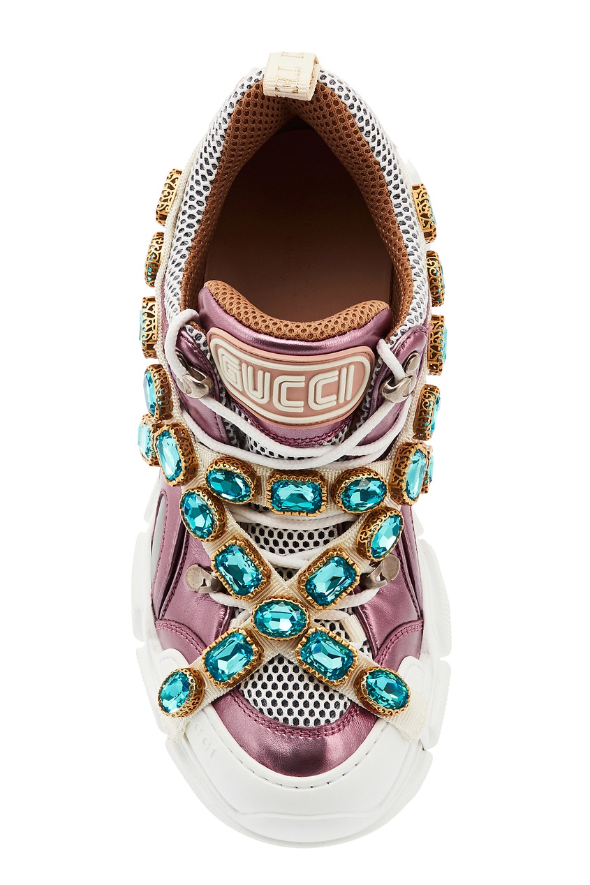 фото Розовые кроссовки Flashtrek со съемными кристаллами Gucci