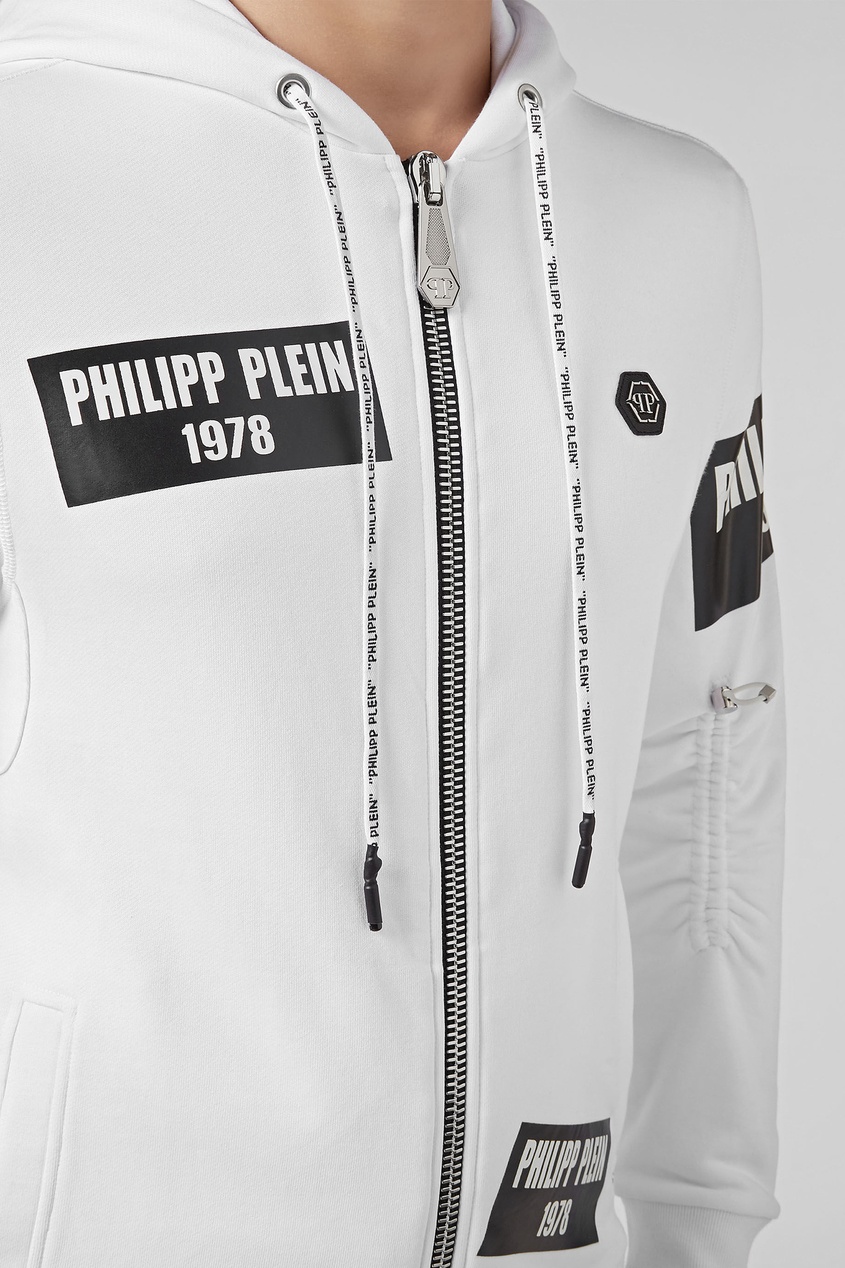 фото Белое худи с контрастной отделкой Philipp plein