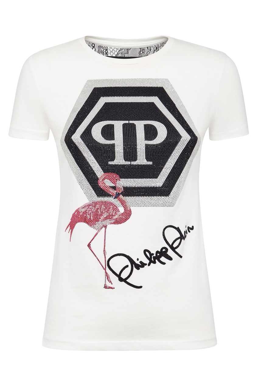 Облегающая футболка с отделкой от Philipp Plein