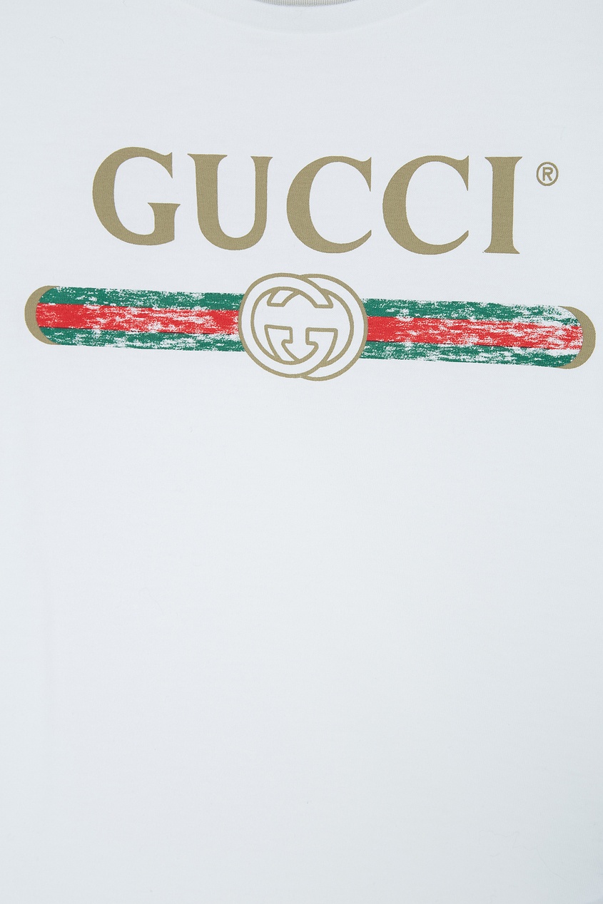 фото Белая футболка с логотипом gucci