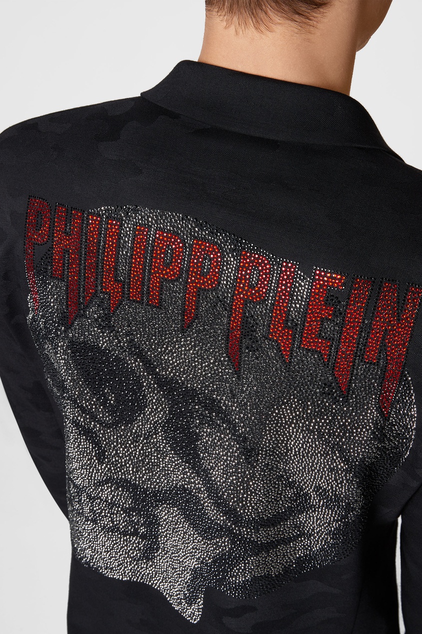 фото Черный пиджак с аппликацией Philipp plein
