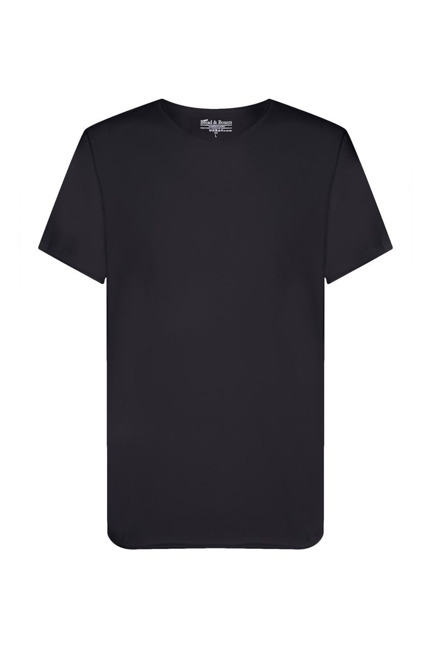 фото Свободная черная футболка с круглым вырезом Bread&boxers