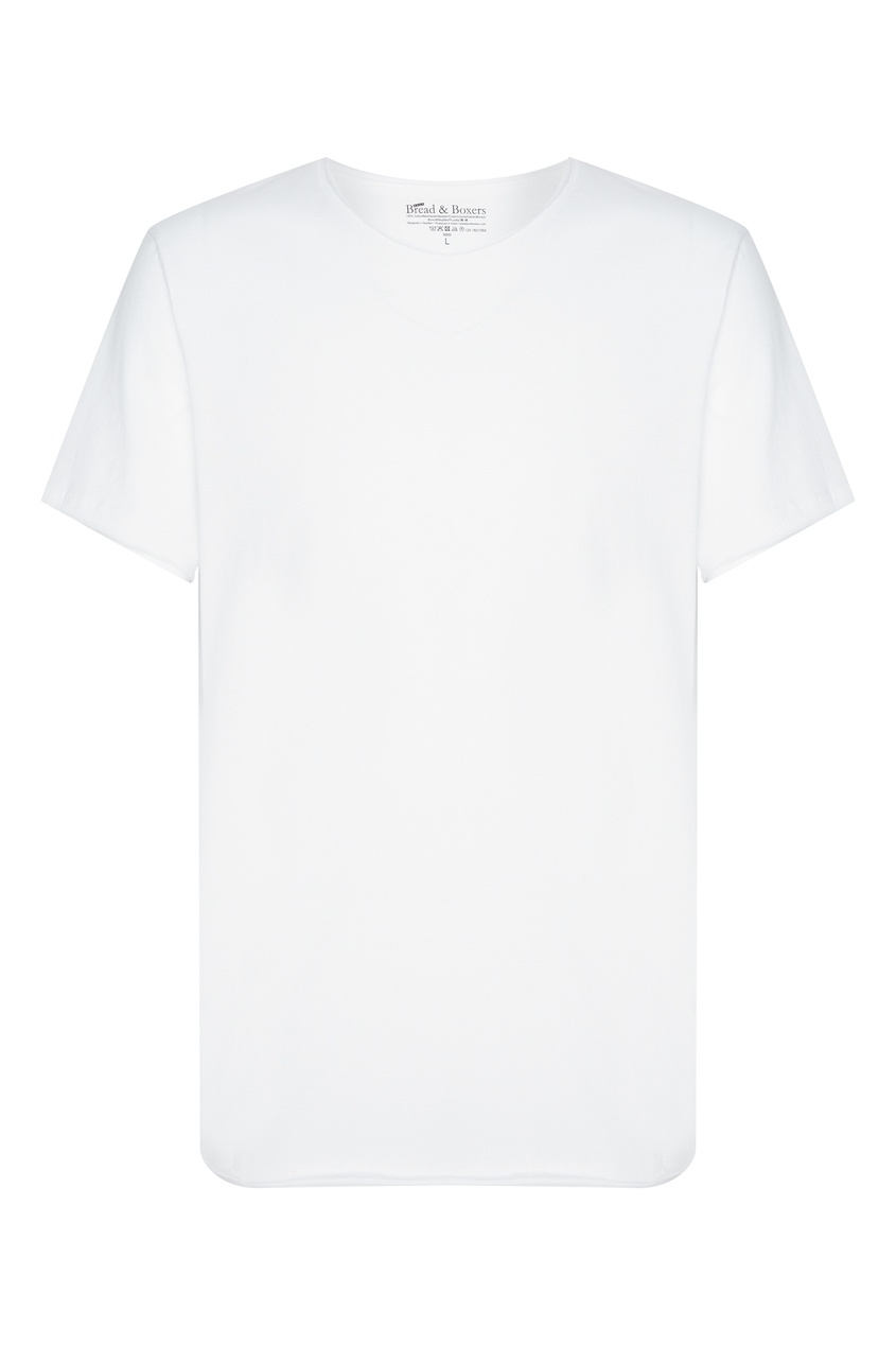 фото Свободная белая футболка с круглым вырезом Bread&boxers