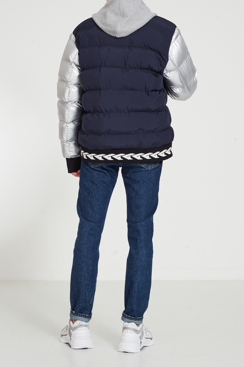 фото Серебристо-синяя утепленная куртка с отделкой fwdlab